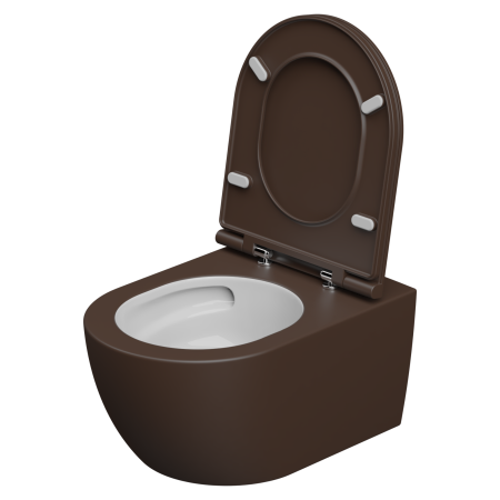 Чаша подвесного унитаза биколор со смывом Eco Clean (торнадо) и креплением GSG Ceramic Design Like RULKWCSOECBI000/035FI, White/Cacao Matt