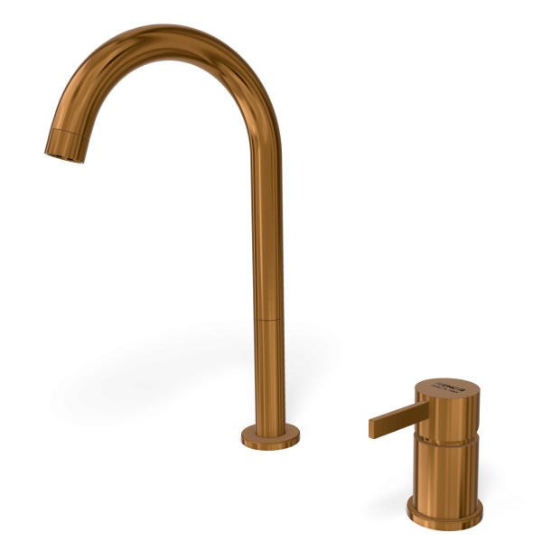 Смеситель для раковины Remer Metrica MC57LCU, медь брашированная PVD