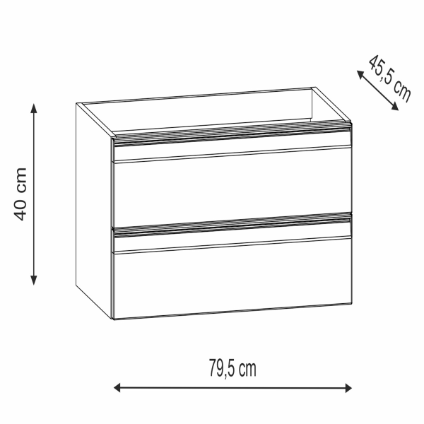 Тумба для раковины с 2 ящиками 80 см Onsen Fusion 78-BP-082-K1-M15,  песочный