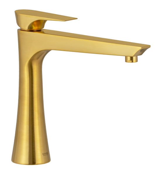 Смеситель для раковины Daniel Diva DV607BDP, золото брашированное