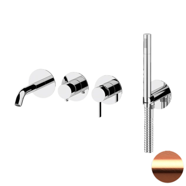 Смеситель для ванны Remer Metrica MC53D2PWBRP, медь брашированная