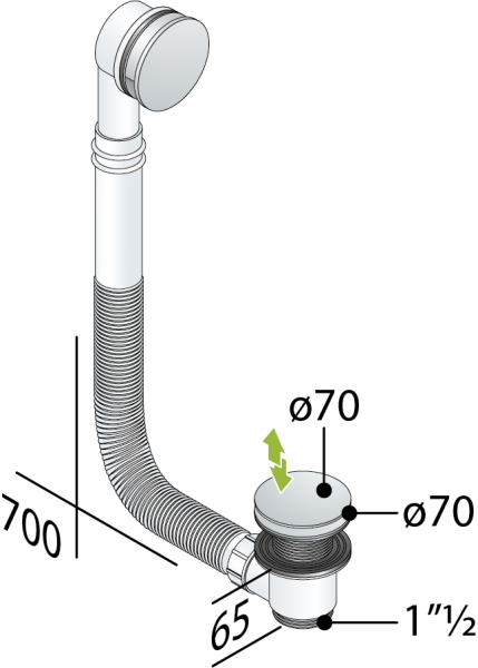 Слив-перелив click-clack для ванны OMP Tea 2868.660.6XD, белый матовый