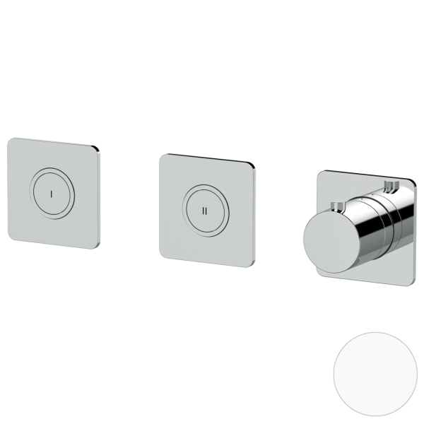 Смеситель термостатический для душа Remer X Style X99QD2PKBBO, белый матовый