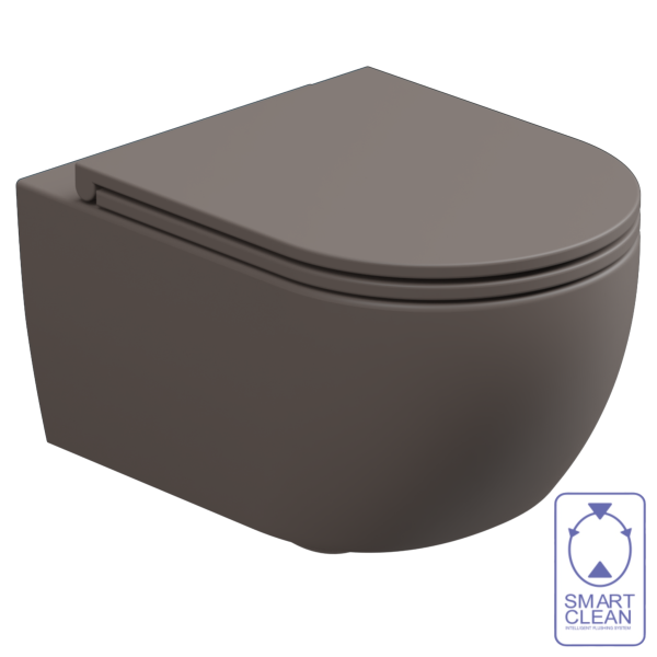 Чаша подвесного унитаза со смывом Smart Clean GSG Ceramic Design Like LKWCSO029, Tortora Matt