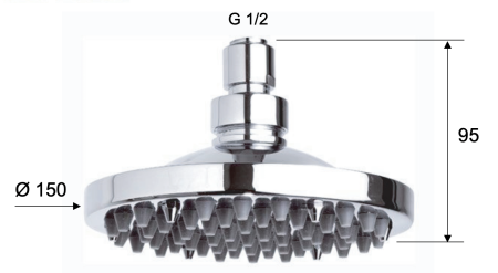 Верхний душ с шарнирным соединением 15 см Remer 359R15X