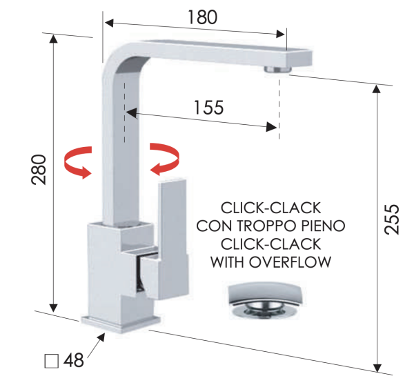 Смеситель для раковины Remer Qubika Q10G