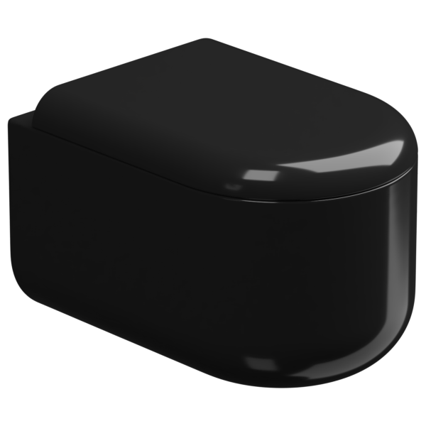 Чаша подвесного унитаза Eco Clean (торнадо) GSG Ceramic Design Petra PEWCSOEC002, черный глянцевый
