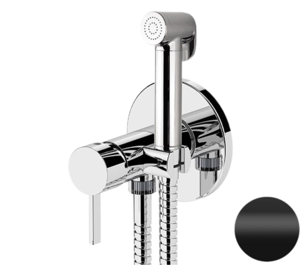 Гигиенический душ со смесителем Remer Metrica MC65WNO, черный матовый
