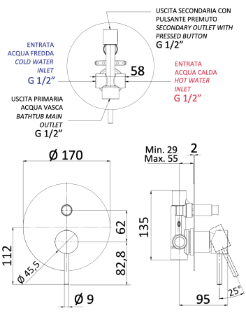 Смеситель для душа Mariani Next B37173NS, белый матовый