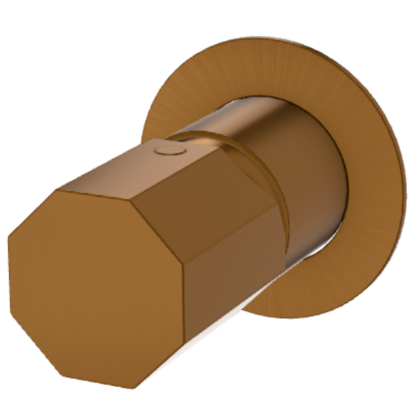 Смеситель для душа Remer Ottagono ON30LCU, медь брашированная PVD