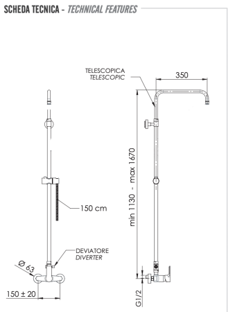 Душевая система Remer Energy EY37ASSDNO, черный матовый