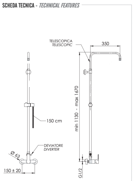 Душевая система Remer Energy EY37ASSDDO, золото глянцевое
