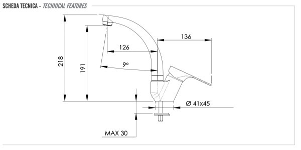 Смеситель для кухни Remer Class Line L42C