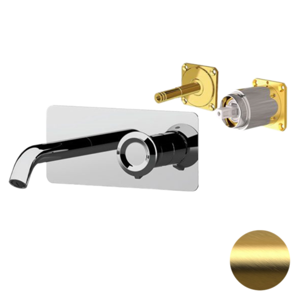 Смеситель для раковины Remer Element ET15KBBG, золото брашированное