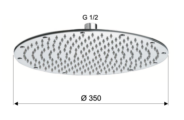 Верхний душ с шарнирным соединением 35 см Daniel A59515, чёрный матовый