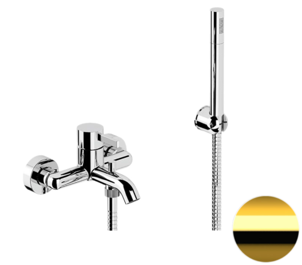 Смеситель для ванны Remer Metrica MC02DO, золото глянцевое