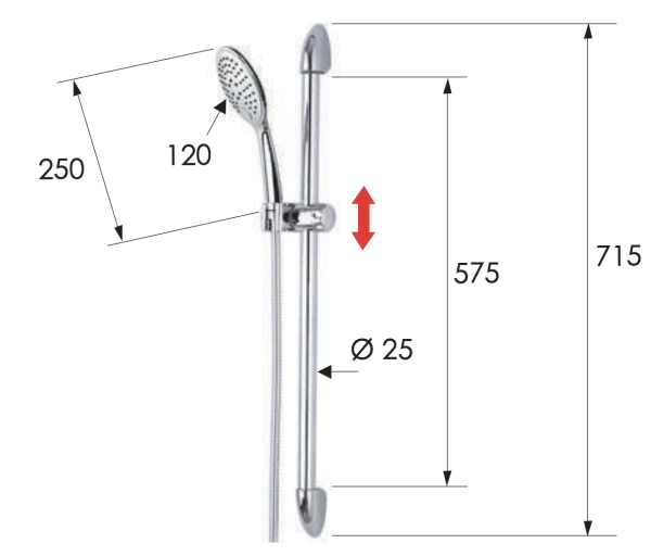 Душевая стойка с ручным душем и шлангом Remer 311F315P3