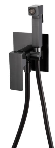 Гигиенический душ со смесителем Remer Absolute AU65CFP, чёрный брашированный хром