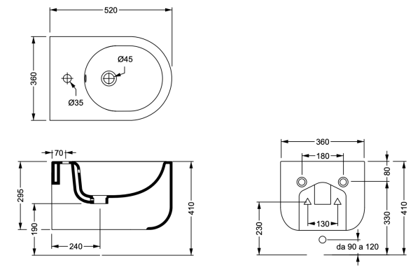 Биде подвесное GSG Ceramic Design Petra PEBISO029, Tortora Matt