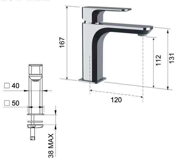Смеситель для раковины Daniel Tiara TA606N15, чёрный матовый