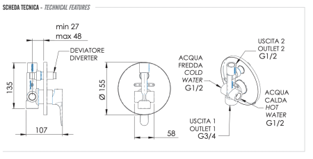 Смеситель для душа Remer Winner W09