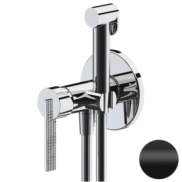 Гигиенический душ со смесителем Daniel Club ANC645BP4DC15, черный матовый