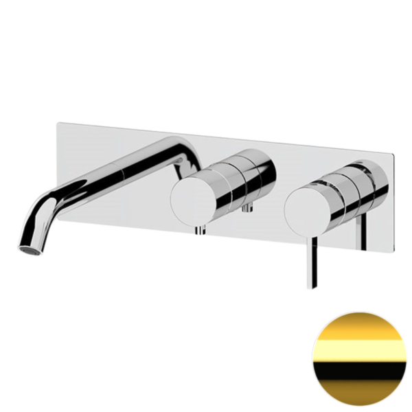 Смеситель для ванны Remer Metrica MC54D2DO, золото глянцевое