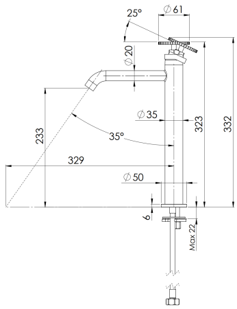 Смеситель для раковины Remer Chrono CH11LXL