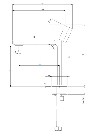 Смеситель для раковины Remer Ottagono ON12GP, золото глянцевое PVD