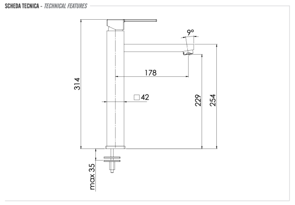 Смеситель для раковины Remer Qubika Q10L
