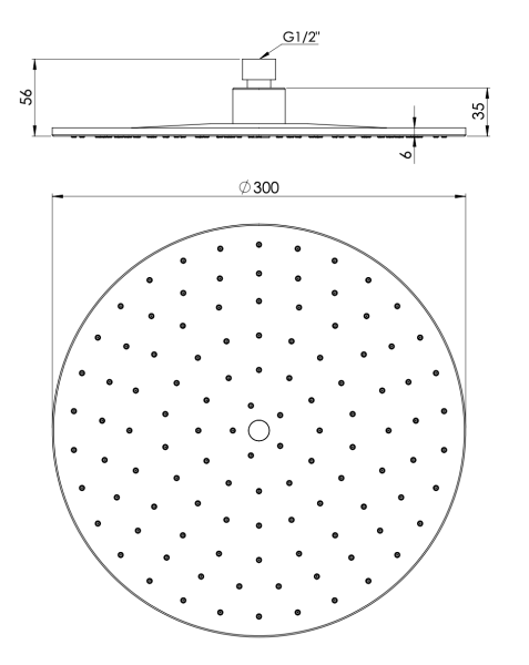 Верхний душ с шарнирным соединением 30 см Mariani B00STA0130
