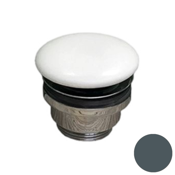 Донный клапан универсальный 1”1/4 с керамической крышкой GSG Ceramic Design PILTONUNIAR021, пепел