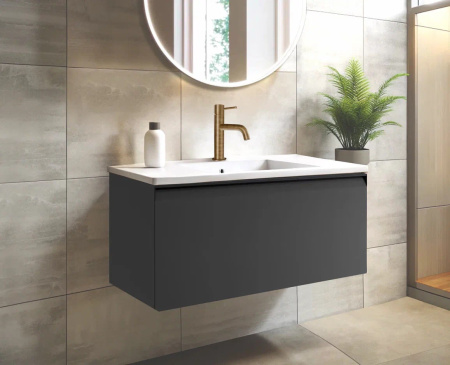 Тумба для раковины с 1 ящиком 80 см Onsen Fusion 78-BP-080-K1-M98, антрацит