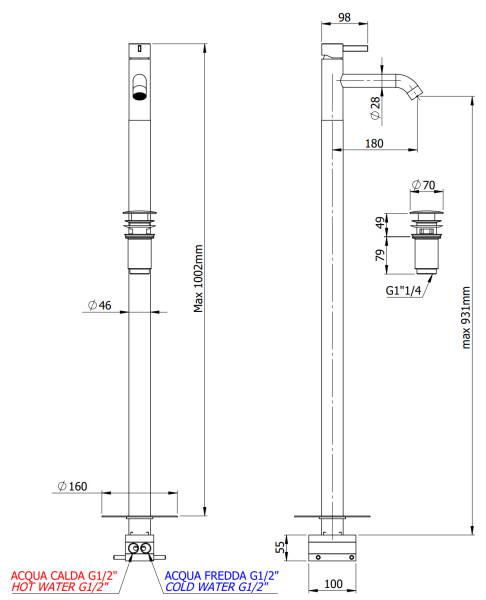 Смеситель для раковины Remer Metrica MC18BR, бронза масляная