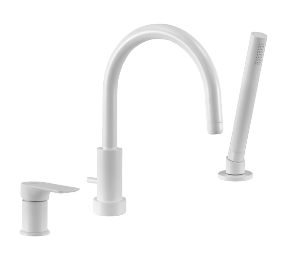 Смеситель для ванны Remer Infinity I07BO, белый матовый