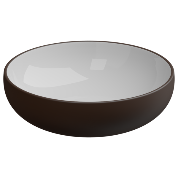 Раковина накладная биколор 45 см GSG Ceramic Design Easy EALAVRO45BI000/035, White/Cacao Matt