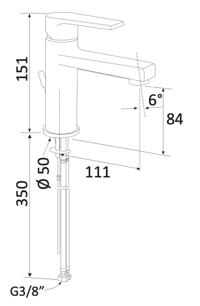 Смеситель для раковины Mariani Artic A14380AT60, черный матовый