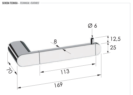 Бумагодержатель Remer Lounge LN61CFP, черный брашированный хром