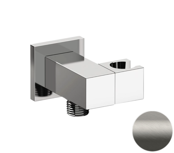 Держатель ручного душа с подключением шланга Remer 337SNPO, никель матовый брашированный