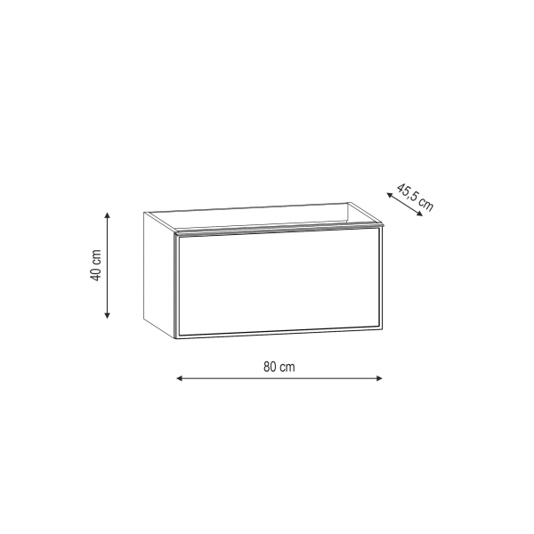Тумба для раковины с 1 ящиком 80см Onsen Pixel 68-BP-080-F2-M23,серый 