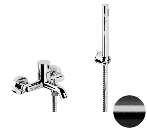 Смеситель для ванны Remer Metrica MC02CFP, черный брашированный хром