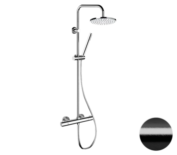 Душевая система термостатическая Remer Elegance EQ32X7MMM20CFP, черный брашированный хром