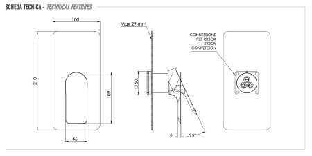 Смеситель для душа Remer Infinity I30KBBG, золото брашированное