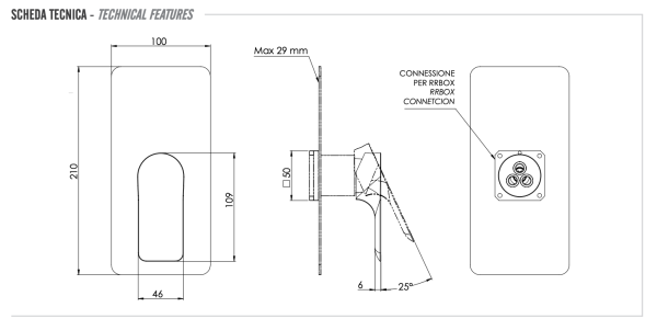 Смеситель для душа Remer Infinity I30KBNO, черный матовый