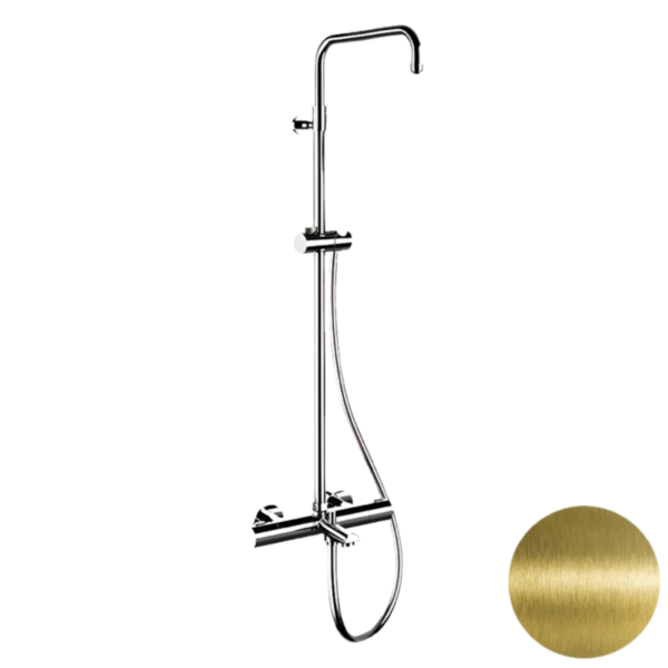 Душевая система термостатическая с изливом Remer Elegance EQ34ASSDVO, латунь состаренная