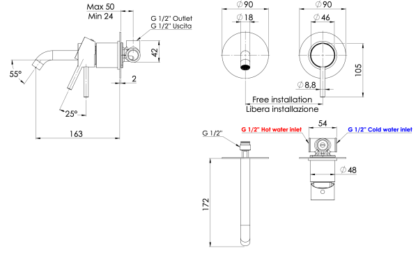 Смеситель для раковины Remer X Style X15C