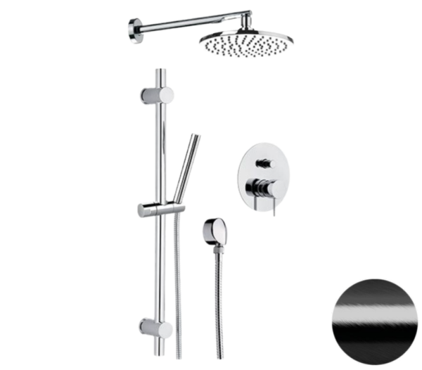 Душевая система Remer X Style X09S01OСFP, черный брашированный хром