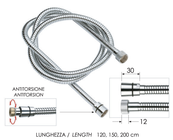 Шланг для душа 200 см Remer 333CNDGAT200