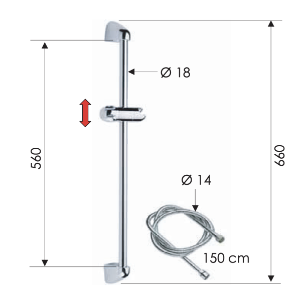 Душевая стойка 60 см Remer 314