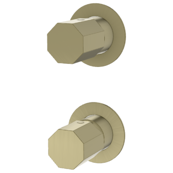 Смеситель для душа Remer Ottagono ON93PWBCH, шампань брашированная PVD